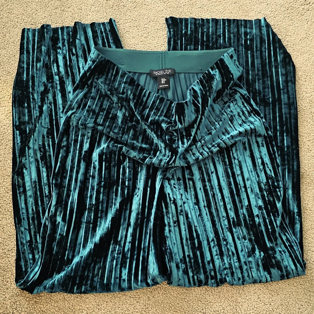 Rachel Zoe High-Rise Pull-On Velour Pants Medium